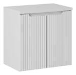 Szafka łazienkowa biała wisząca 60 cm – 2-drzwiowa z białym blatem PVC