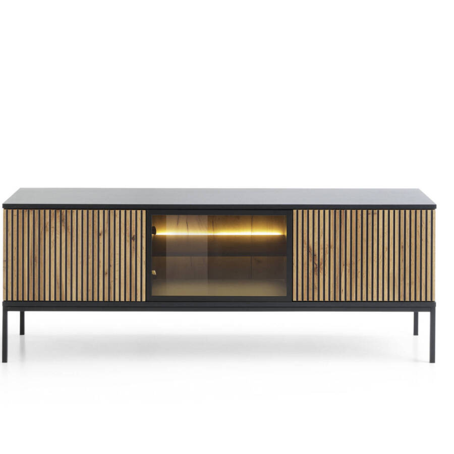 Szafka RTV z podświetleniem LED, szerokość 153,4 cm, nowoczesna