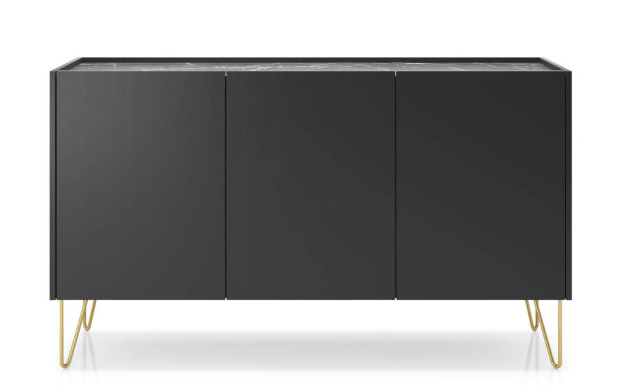Komoda loftowa czarny grafit 144x83 cm - nowoczesny design 1