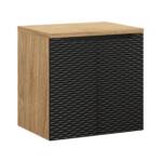 Szafka łazienkowa 60 cm z blatem – czarny mat + dąb olejowany