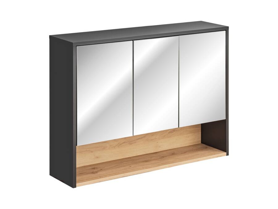 szafka łazienkowa z lustrem 100 cm szary kosmos dąb artisan