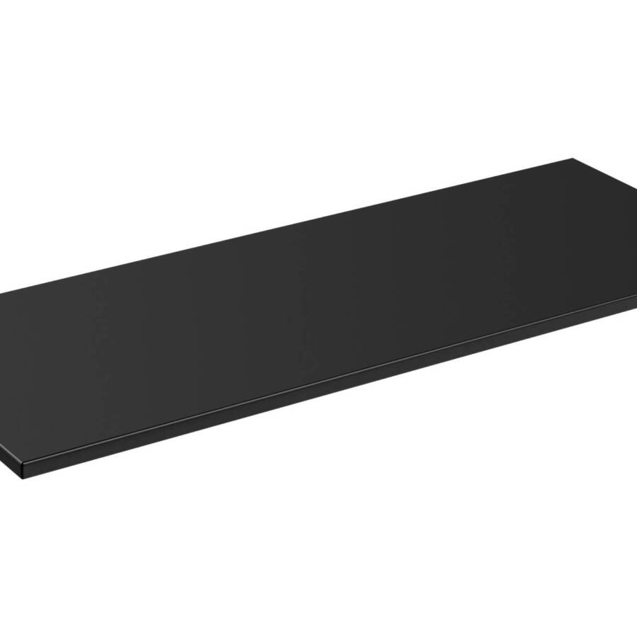 Blat łazienkowy 140 cm czarny mat do umywalki nablatowej 46 cm