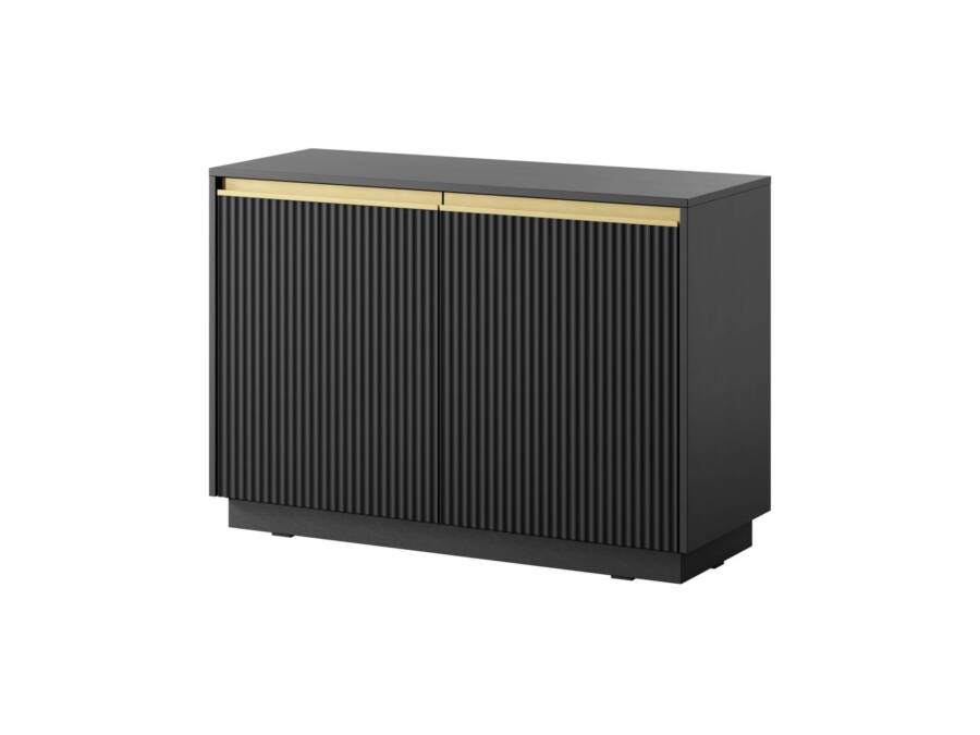 Czarna komoda 103,5 cm z półkami, nowoczesna, płyta laminowana 1