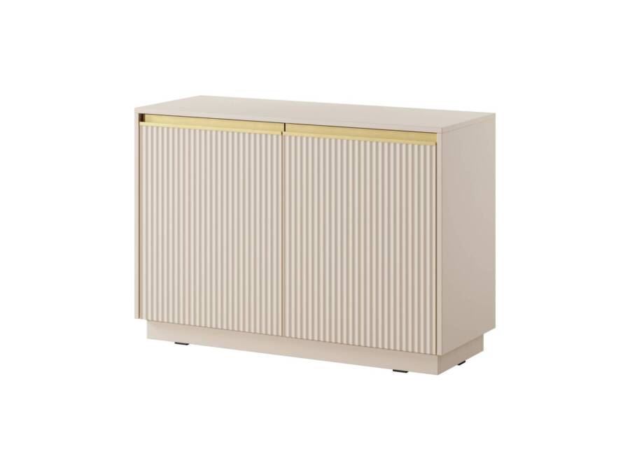 5424bbc10a168b29b4f6f538e063c8d0.jpg Beżowa komoda 103,5 cm z półkami, nowoczesna, płyta laminowana 1