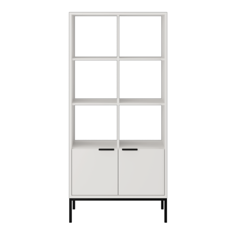 Regał 80 cm biały czarny stelaż nowoczesny elegancki Austin