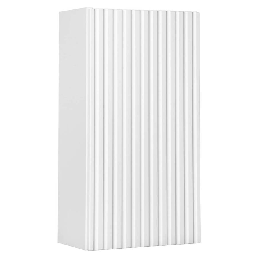 Szafka łazienkowa wisząca górna 30 cm biała ryflowana mat