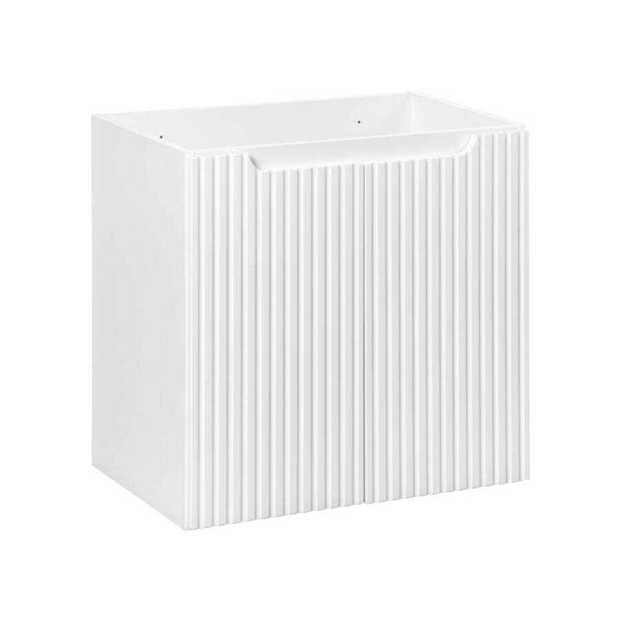 Szafka łazienkowa pod umywalkę 60 cm biała z ryflowanym frontem