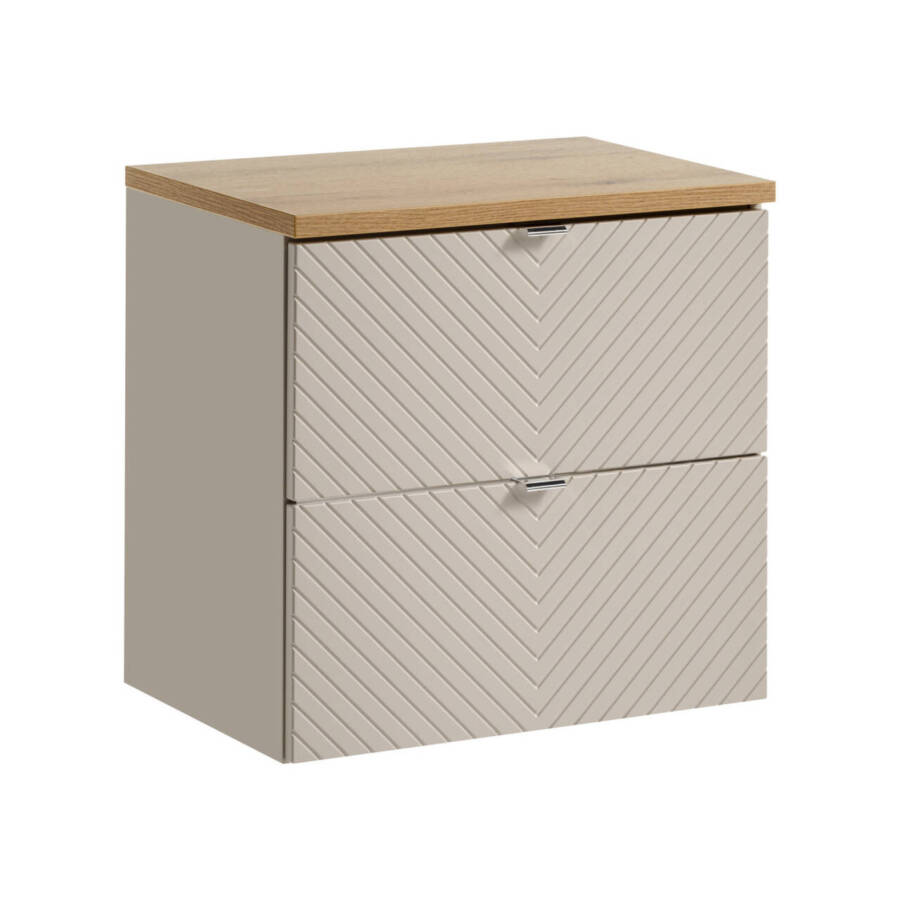 Zestaw łazienkowy szafka pod umywalkę 60 cm z blatem dąb kaszmir