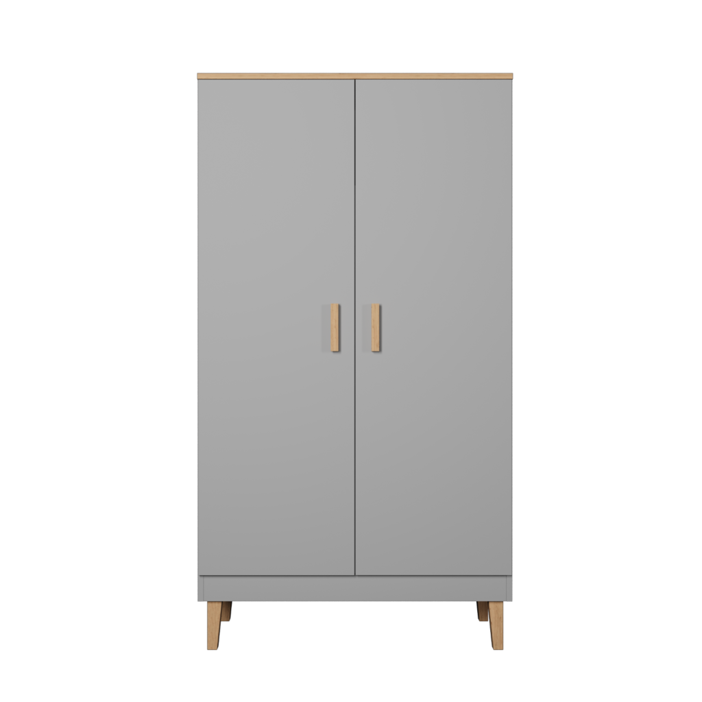 szafa 100 cm szara z dębowym blatem
