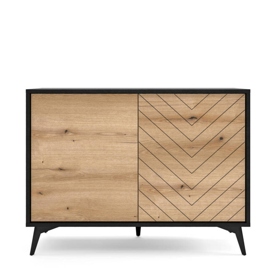 Komoda dąb evoke 104 cm, czarny korpus, nowoczesny design