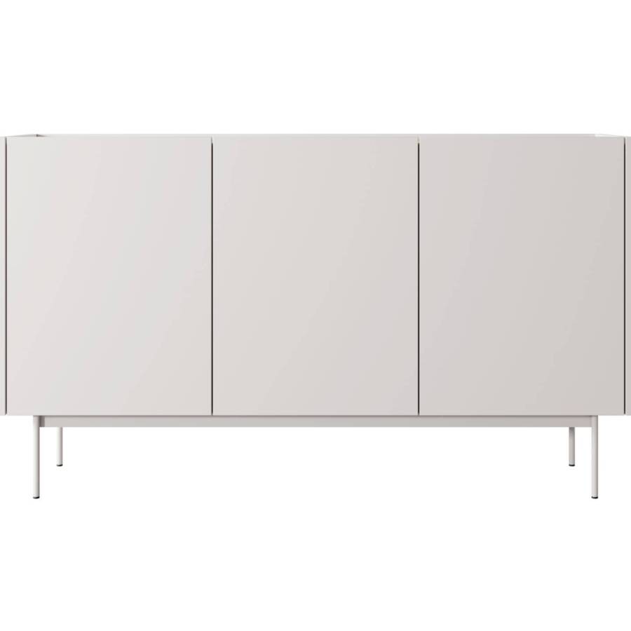 Komoda kaszmir-dąb 144 cm - nowoczesna, 3 drzwi, płyta laminowana