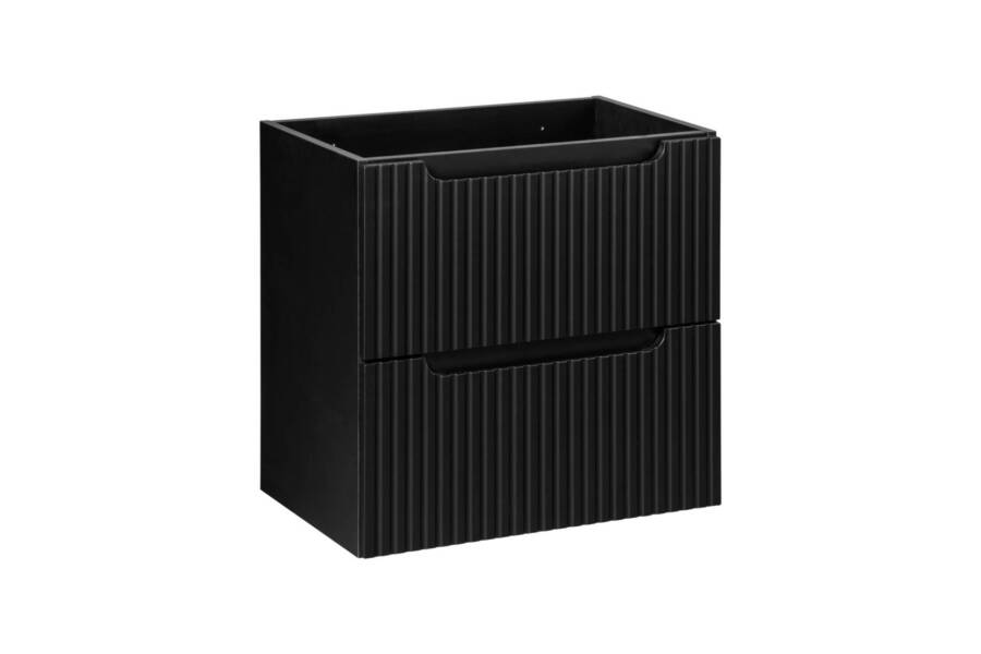 szafka łazienkowa 60 cm czarna z ryflowanym frontem i dwiema szufladami szafka łazienkowa 60 cm czarna z ryflowanym frontem i dwiema szufladami