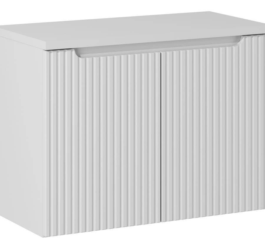 Szafka łazienkowa pod umywalkę 80 cm biała frezowana z cichym domykiem