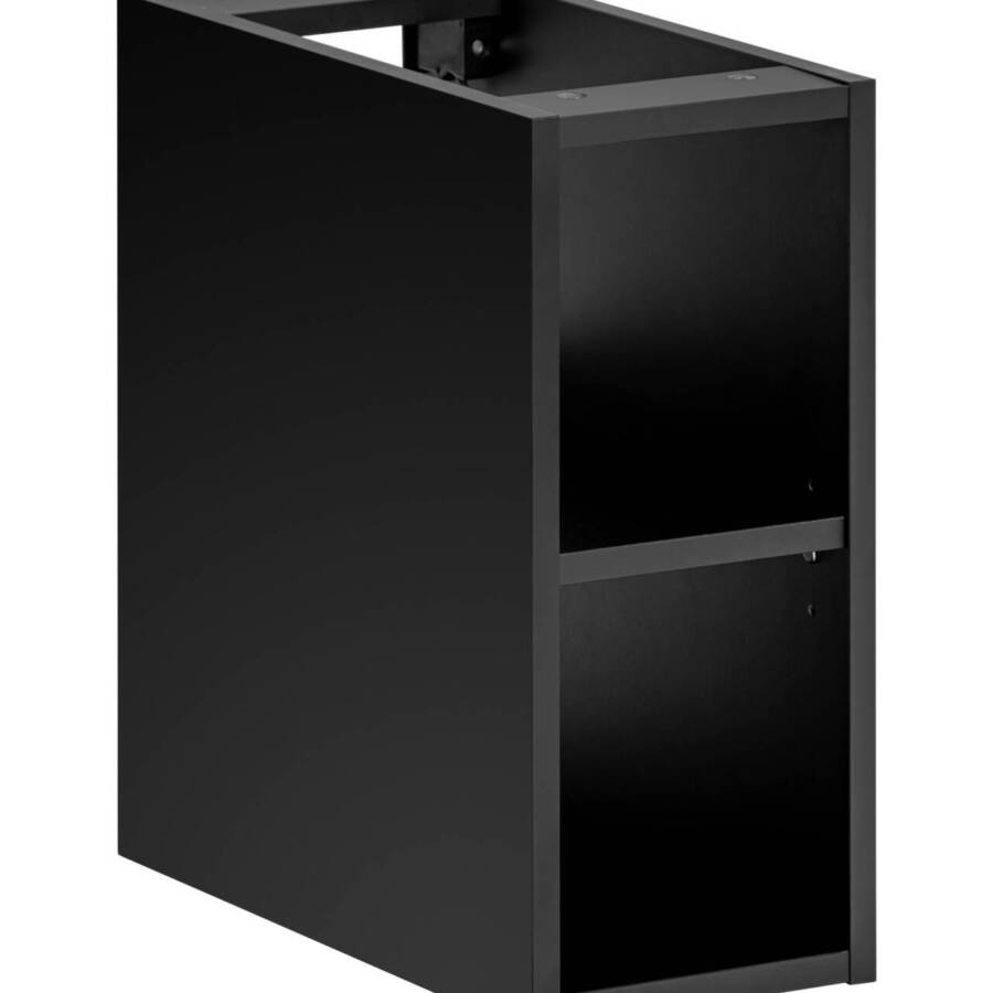 Szafka łazienkowa otwarta 20 cm czarna z półkami – element pomocniczy