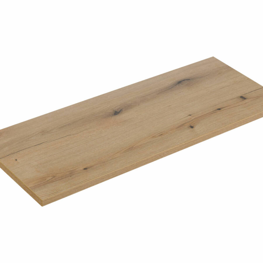 Blat łazienkowy 120 cm dąb do umywalki nablatowej meblowy