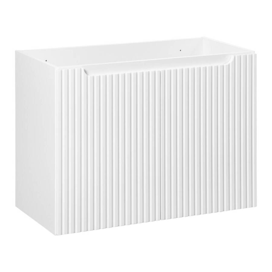 Szafka łazienkowa biała wisząca 80 cm – 2-drzwiowa z frezowanym frontem