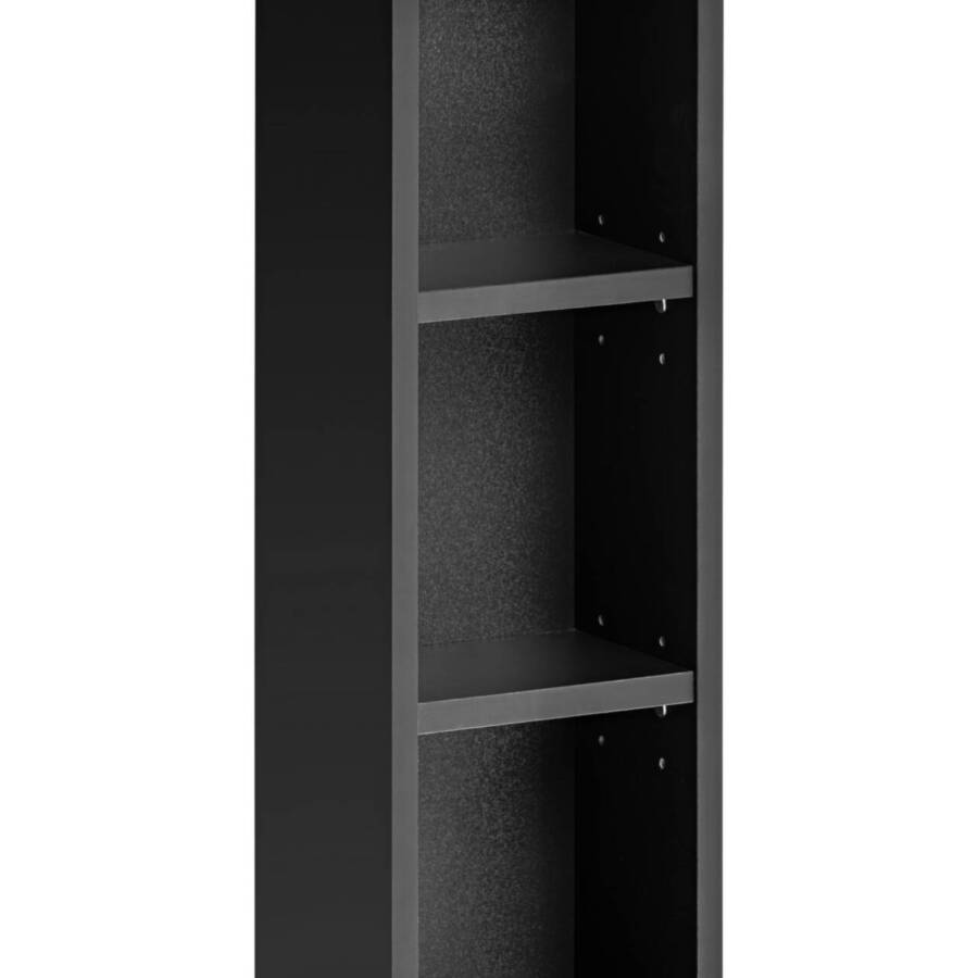 Wisząca szafka łazienkowa czarna mat 20 cm otwarta półka