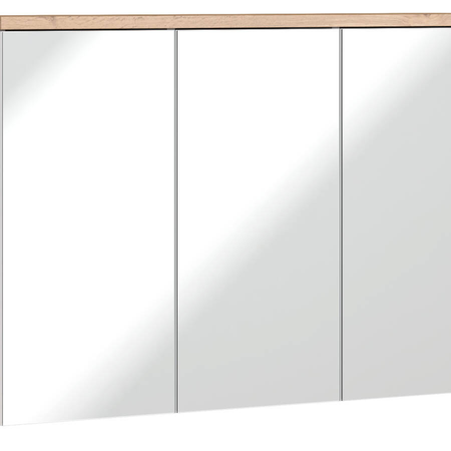 Szafka łazienkowa z lustrem 100 cm biała nowoczesna 3 drzwi