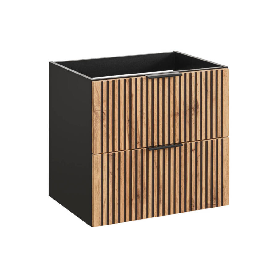 Szafka pod umywalkę 80 cm – dąb wotan / szary skalny