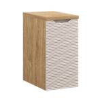 Szafka łazienkowa 30 cm z blatem – beżowy front 3D i dąb olejowany