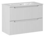 Szafka łazienkowa 80 cm biały mat z umywalką ceramiczną 81 cm