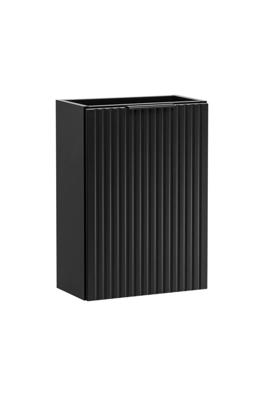 Szafka łazienkowa czarna pod umywalkę 40 cm z ryflowanym frontem 1