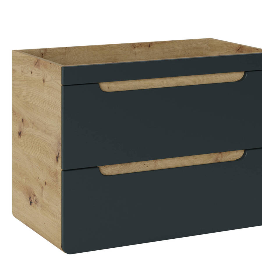 Szafka łazienkowa pod umywalkę 80 cm dąb craft szary kosmos