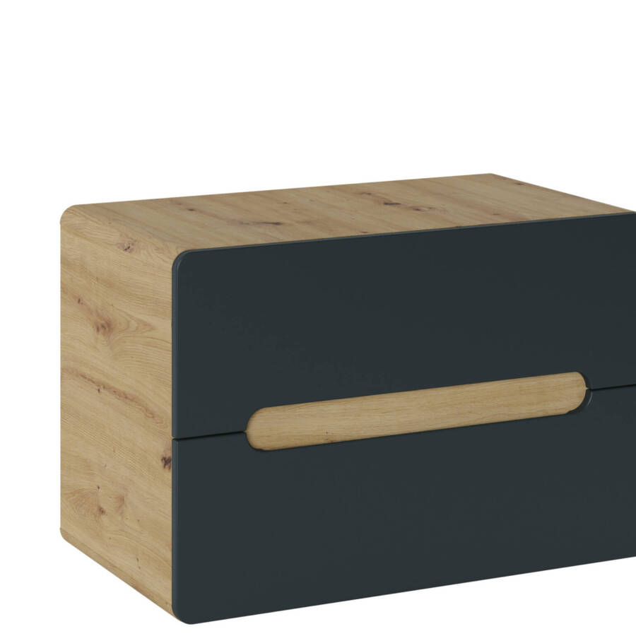 Szafka pod umywalkę nablatową 80 cm 2 szuflady dąb szary