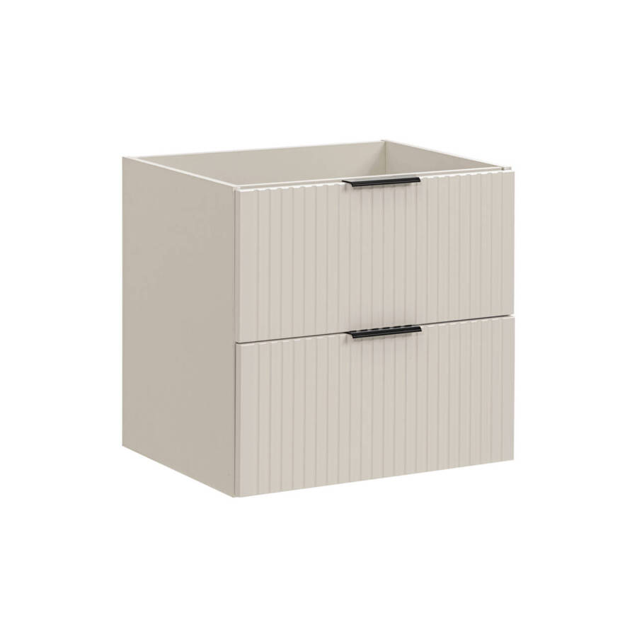 Szafka łazienkowa pod umywalkę 60 cm kaszmirowa z szufladami ryflowana