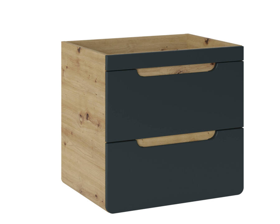 Szafka łazienkowa pod umywalkę 60 cm 2 szuflady dąb craft szary kosmos 1