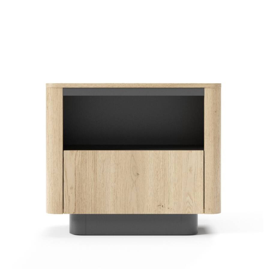 Stolik nocny 63 cm dąb sonoma szafka nocna z szufladą i półką