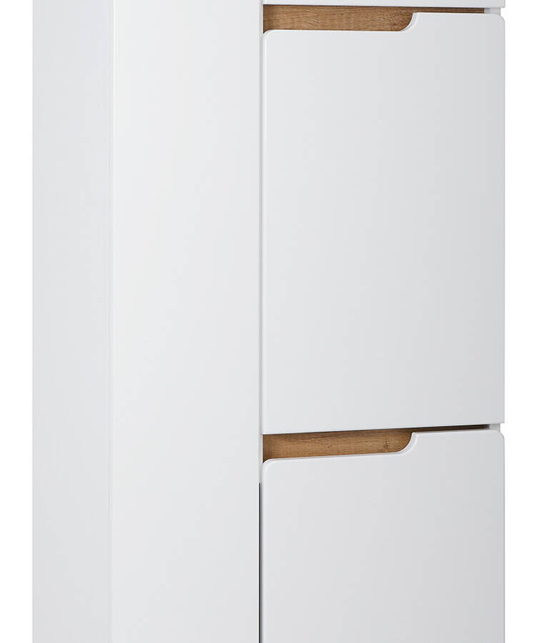 Słupek łazienkowy 55 cm biały połysk na mopa z cichym domykaniem